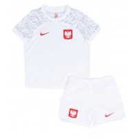 Polen Fotballklær Hjemmedraktsett Barn VM 2022 Kortermet (+ korte bukser)